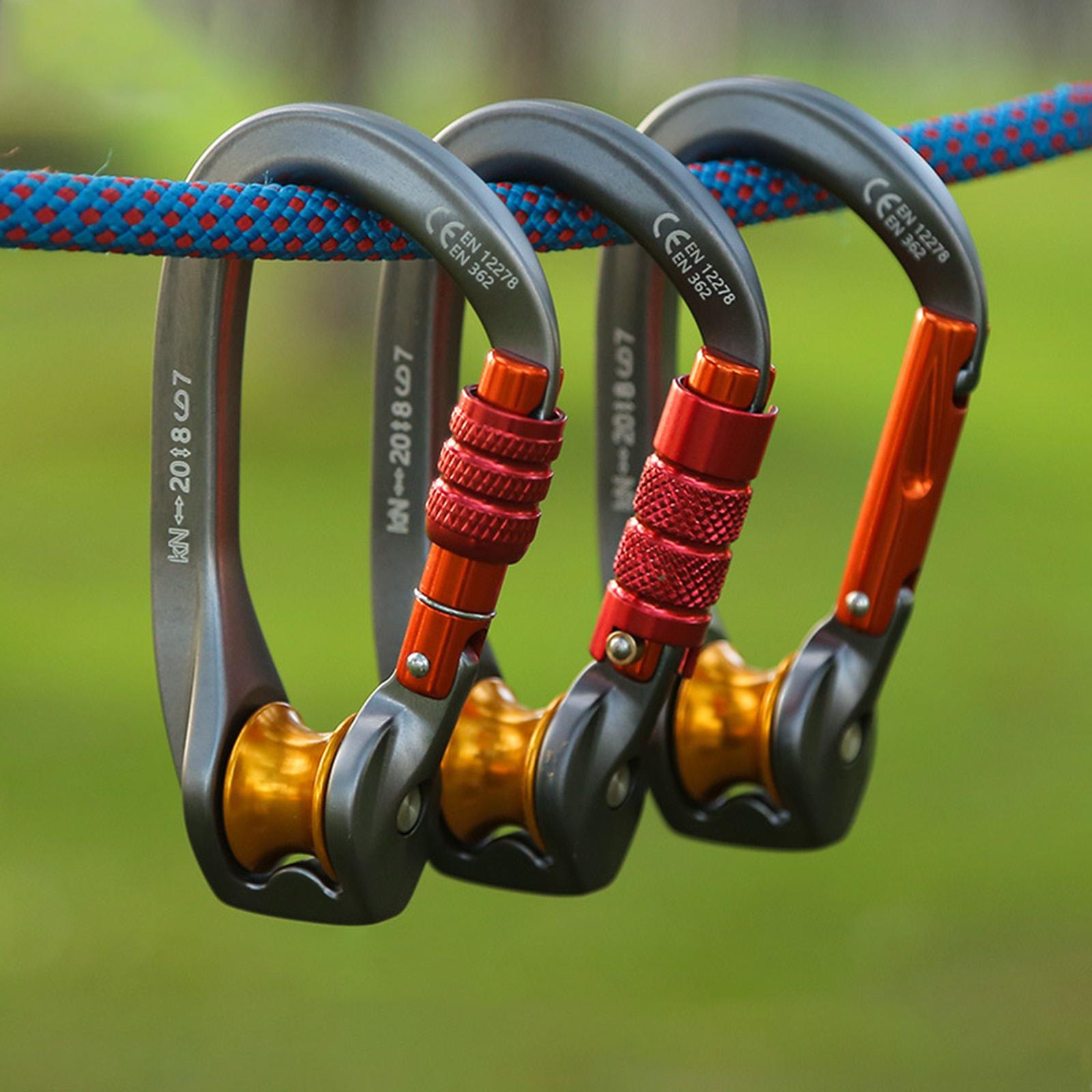 Carabiner Locking D - Moschettone Bloccabile per Attrezzatura da Montagna,