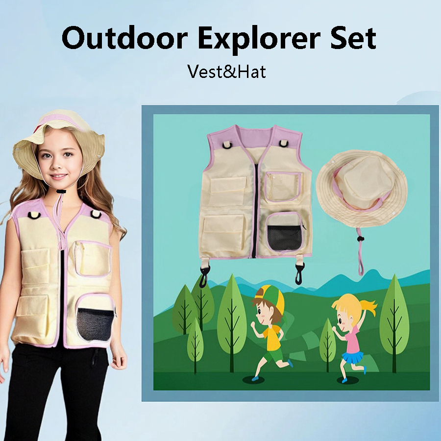 Outdoor Adventure Kids Party - Bambini Explorer gilet cappello vestito avventura