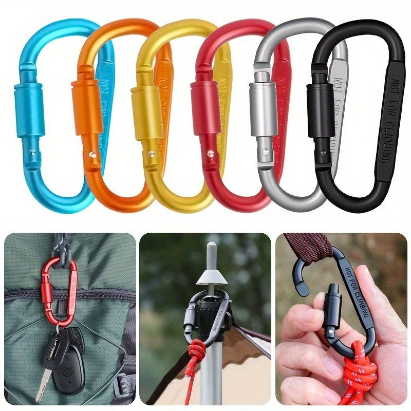 Carabiner Locking D - 1/4 pezzi moschettone in lega di