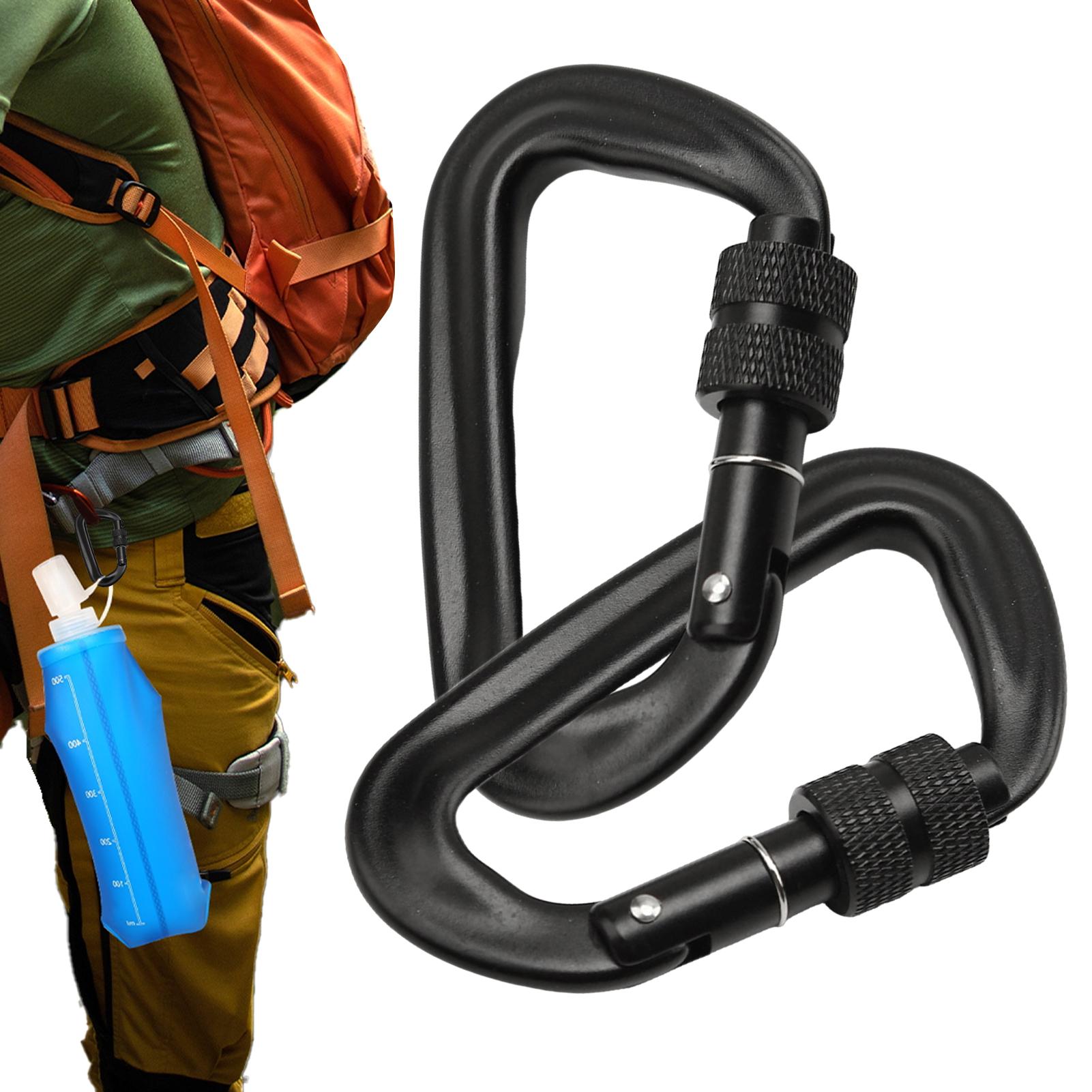 Carabiner Locking D - 2 moschettoni in lega di alluminio
