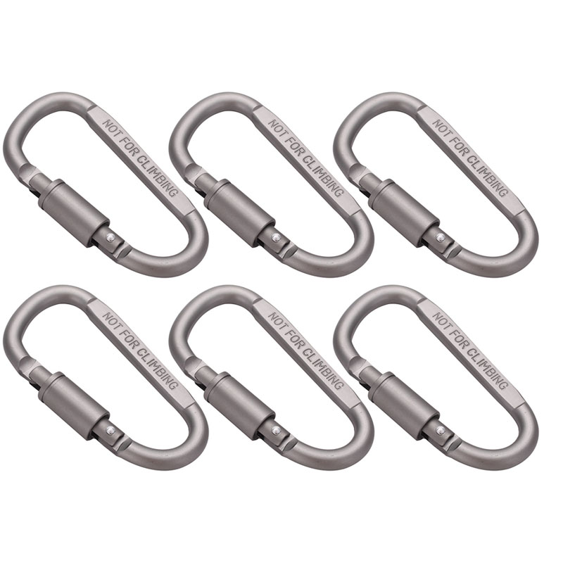 Carabiner Locking D - 6 pezzi moschettone in alluminio con