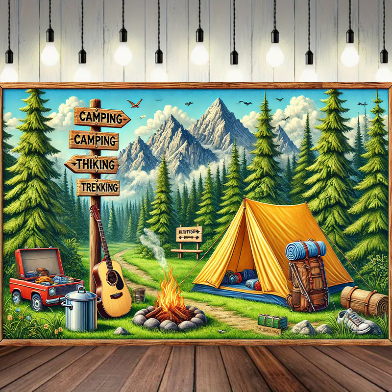 Outdoor Adventure Birthday Party - 1 sfondo per campeggio e avventure