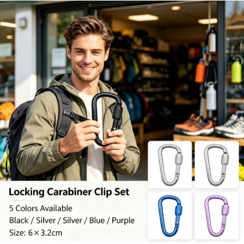 Carabiner Locking D - Moschettone a D in Lega di