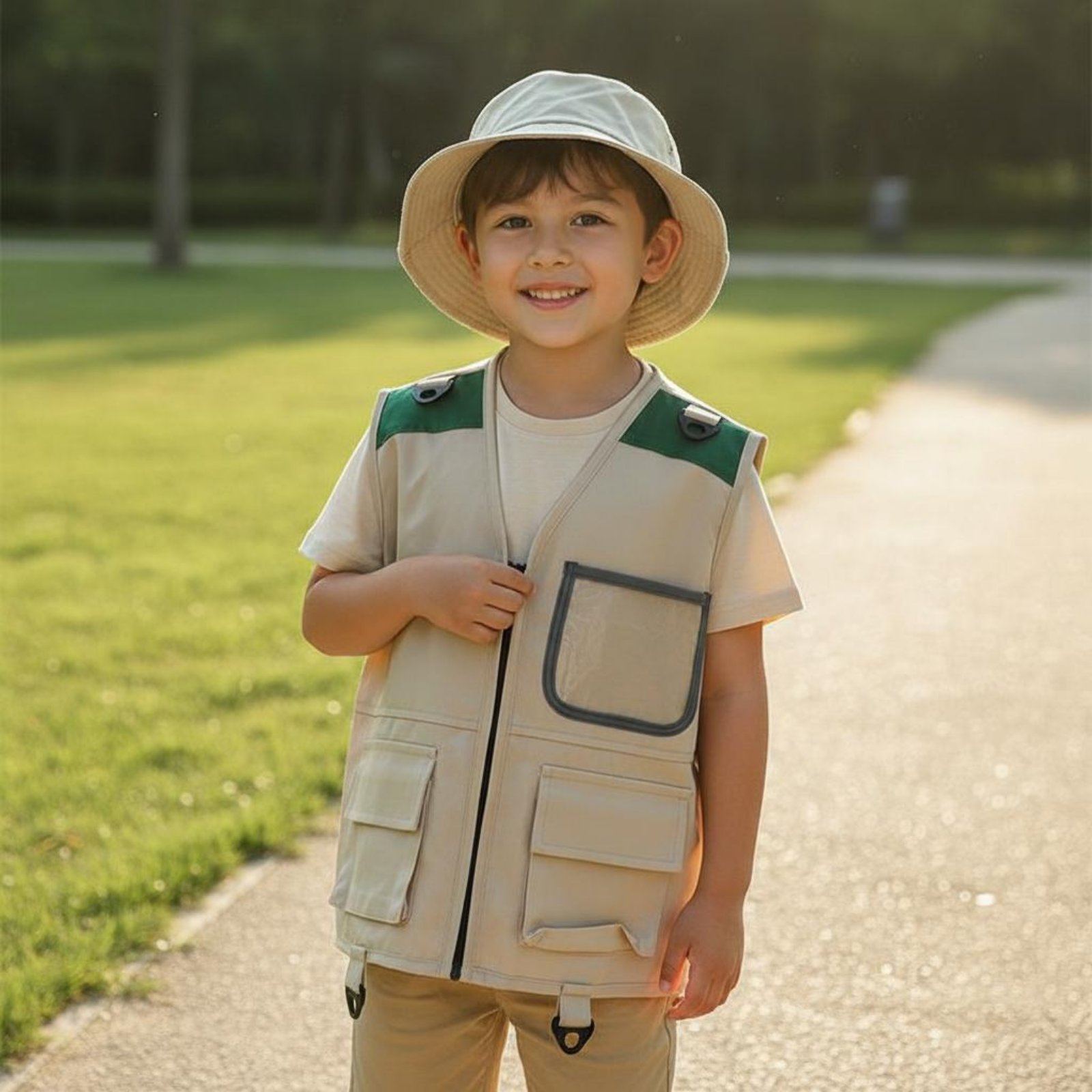 Set Giubbotto e Cappello da Es - Outdoor Adventure Kids Party recensione e prezzo