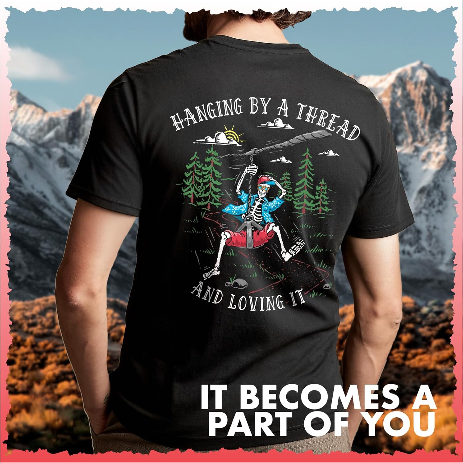 T-shirt con grafica Hanging By - Outdoor Adventure Ziplines & Waterfall Puerto Vallarta recensione e prezzo