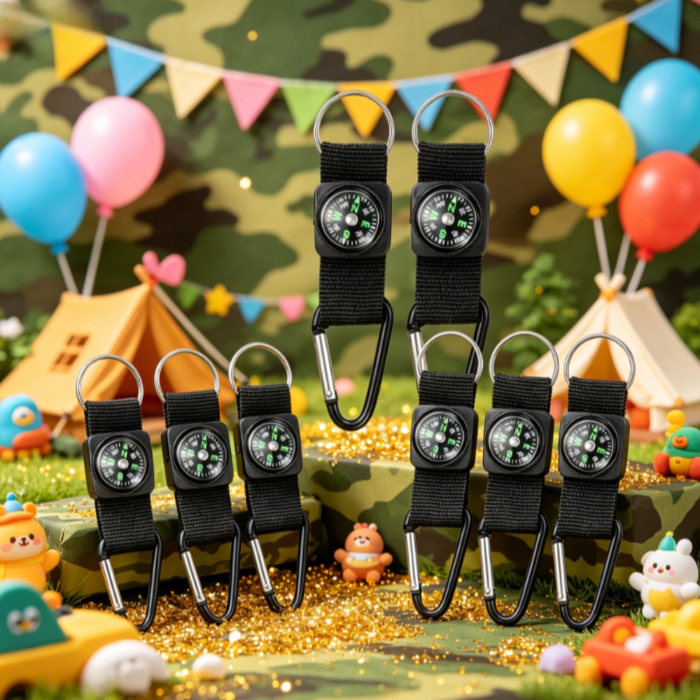 Set di 6 Bussole Nere con Clip - Outdoor Adventure Birthday Party recensione e prezzo