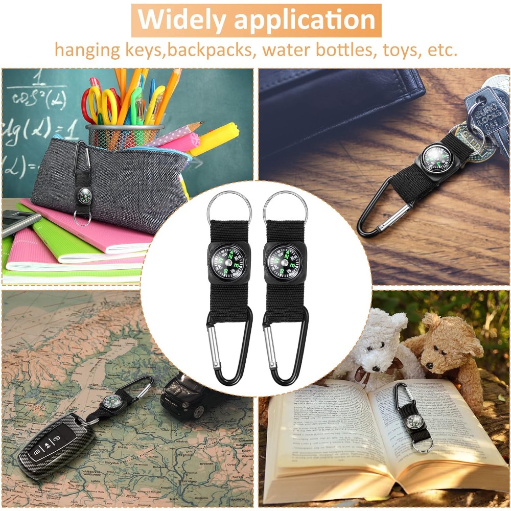 Set di 6 Bussole Nere con Clip - Outdoor Adventure Birthday Party recensione e prezzo