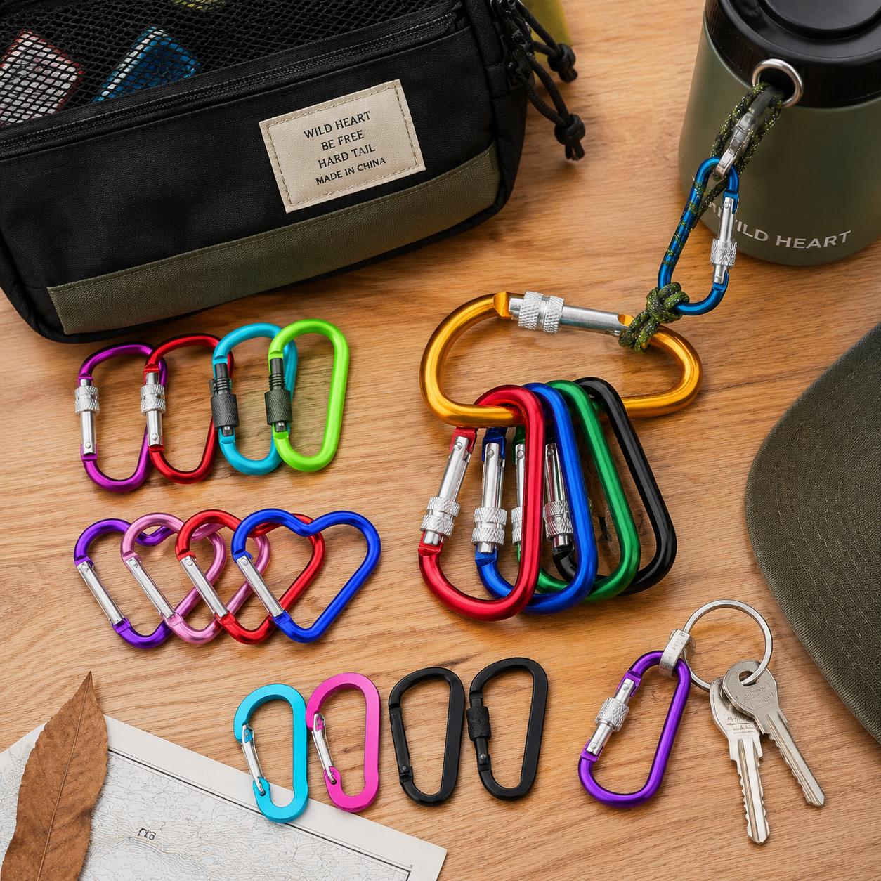 Confezione da 6 moschettoni –  - Carabiner Locking D recensione e prezzo