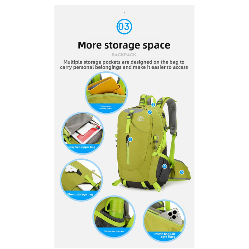 Zaino da trekking AZELA 36-55L - Outdoor Adventure Backpack recensione e prezzo